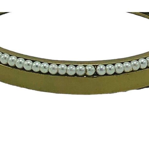 SILPADA Brass DOTTED PEARL Hinged Bangle Bracelet Designer India Jewelry - Picture 7 of 7